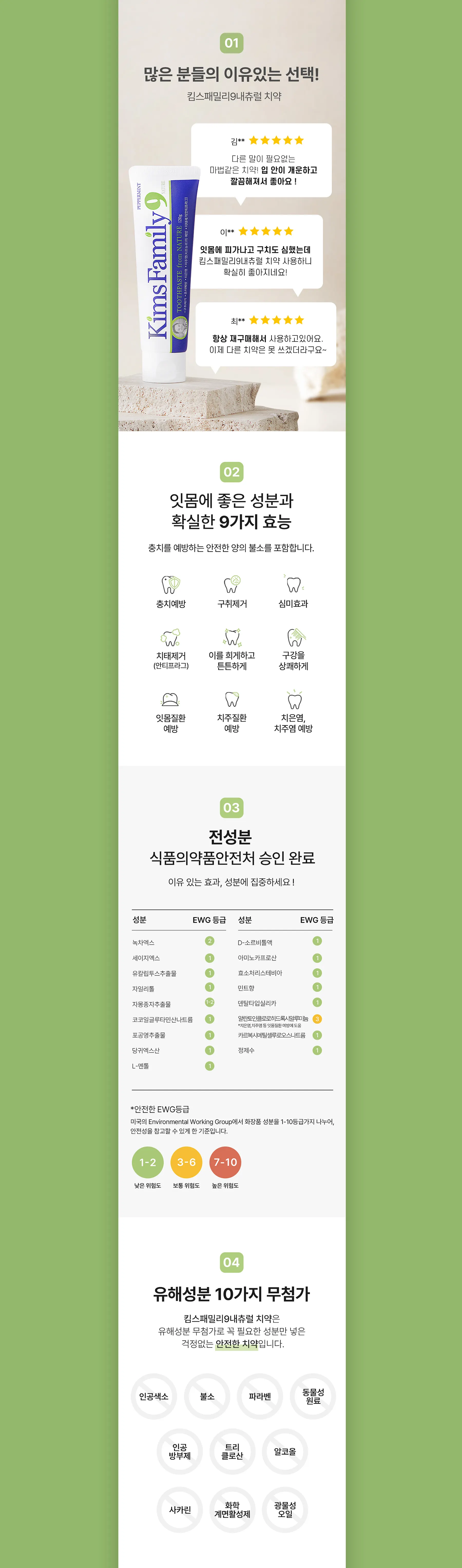 치아를 위한 프리미엄
킴스패밀리9 치약 이미지 2